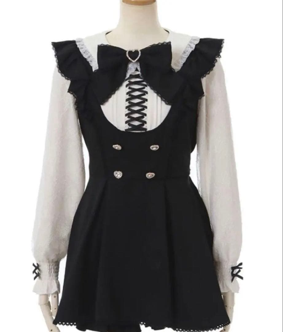 LIZLISA フリルスピンドルセットアップ 黒 ブラック