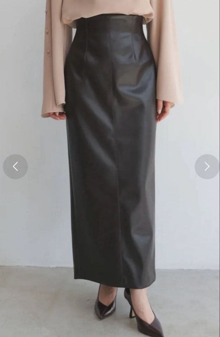 anuans ヴィーガンレザータイトスカート