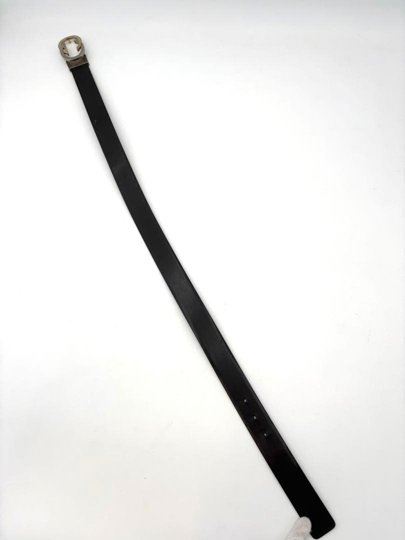 GUCCI グッチ　インターロッキングG ブラック シルバー金具 レザー ベルト