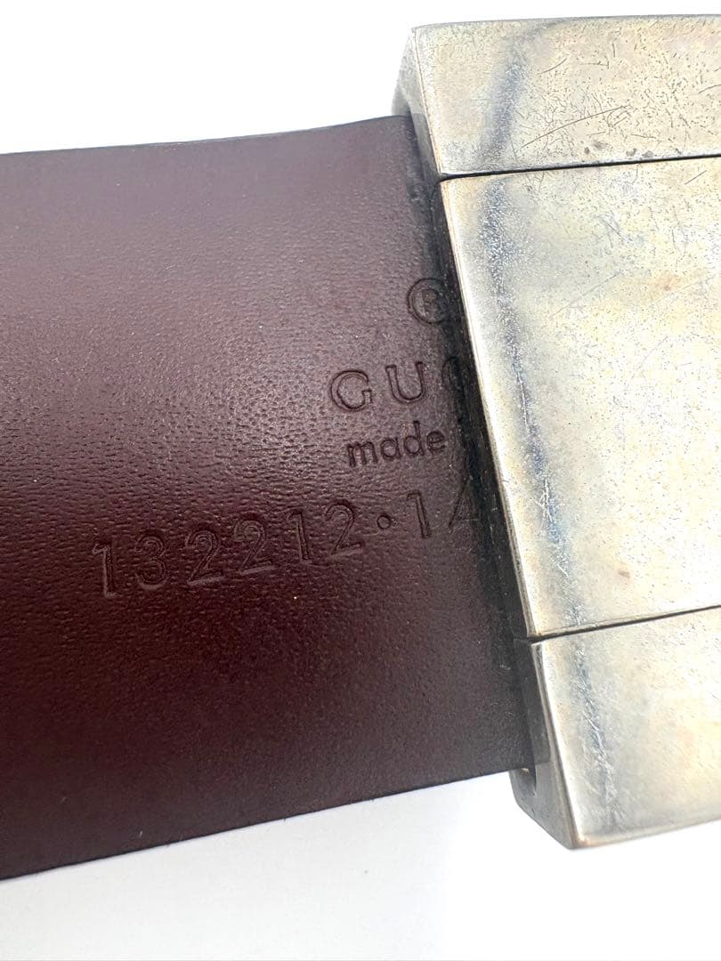 GUCCI グッチ　インターロッキングG ブラック シルバー金具 レザー ベルト