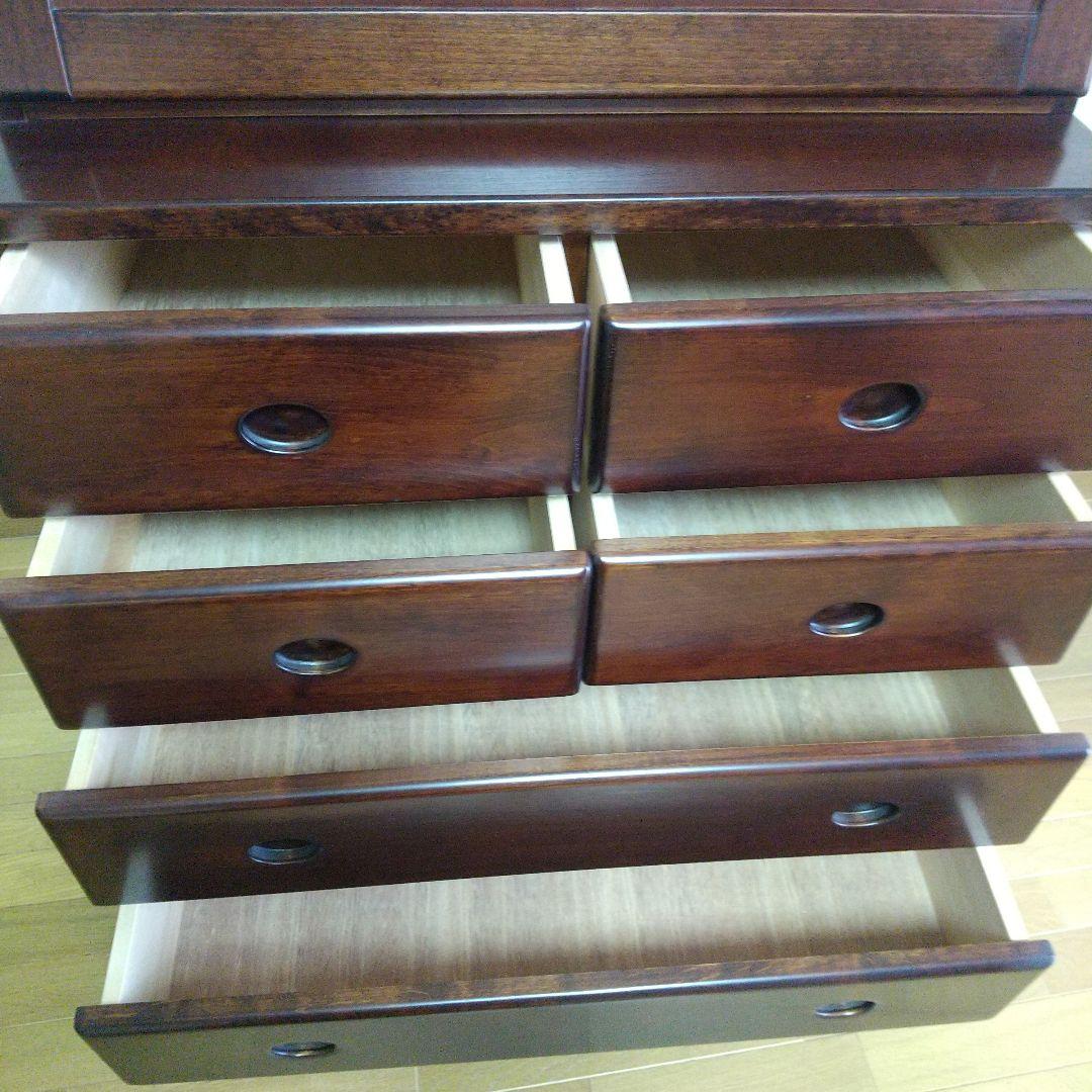 ライティングビューロー 天然木 引き出し 机 収納 折り畳み