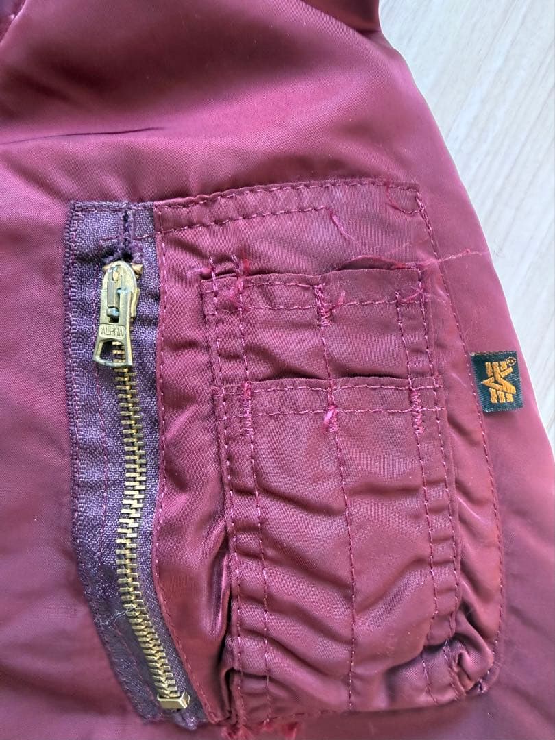 桃*ご様 alpha MA-1 バーガンディ　古着