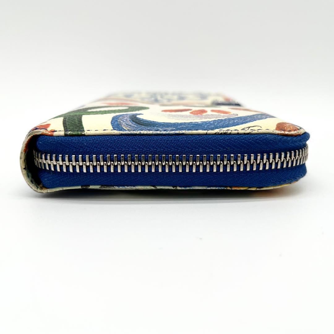 【美品】ドルチェ&ガッバーナ　ラウンドファスナー　マヨリカ柄　レザー　本革