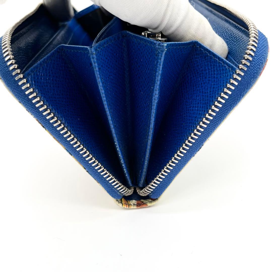 【美品】ドルチェ&ガッバーナ　ラウンドファスナー　マヨリカ柄　レザー　本革