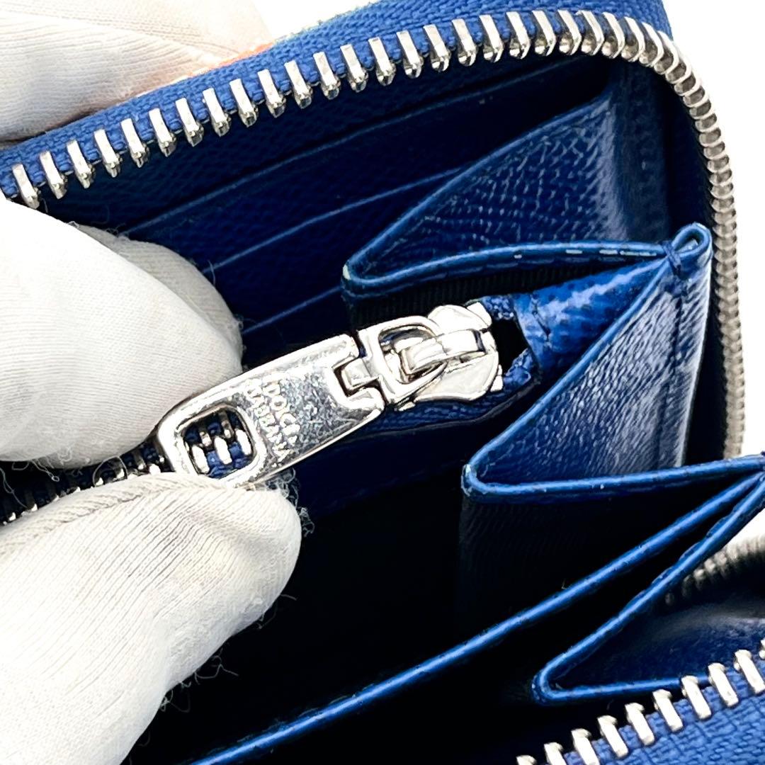 【美品】ドルチェ&ガッバーナ　ラウンドファスナー　マヨリカ柄　レザー　本革