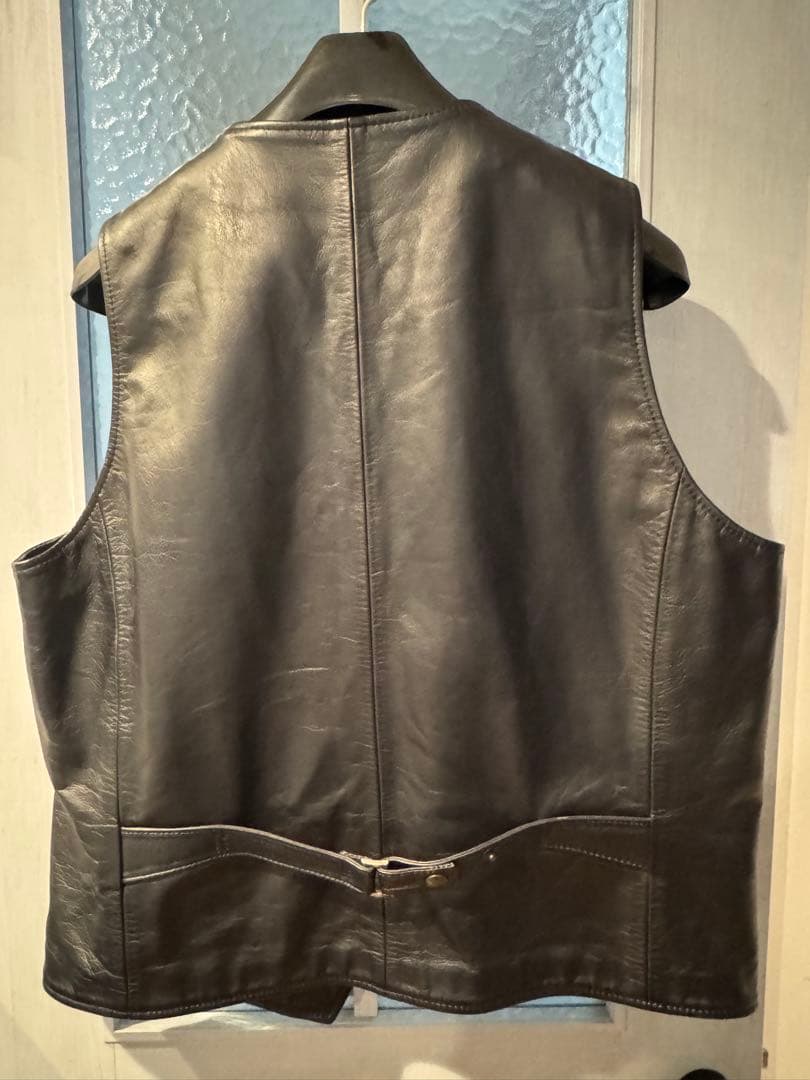 PAIR SLOPE 濃紺レザーベスト　3L