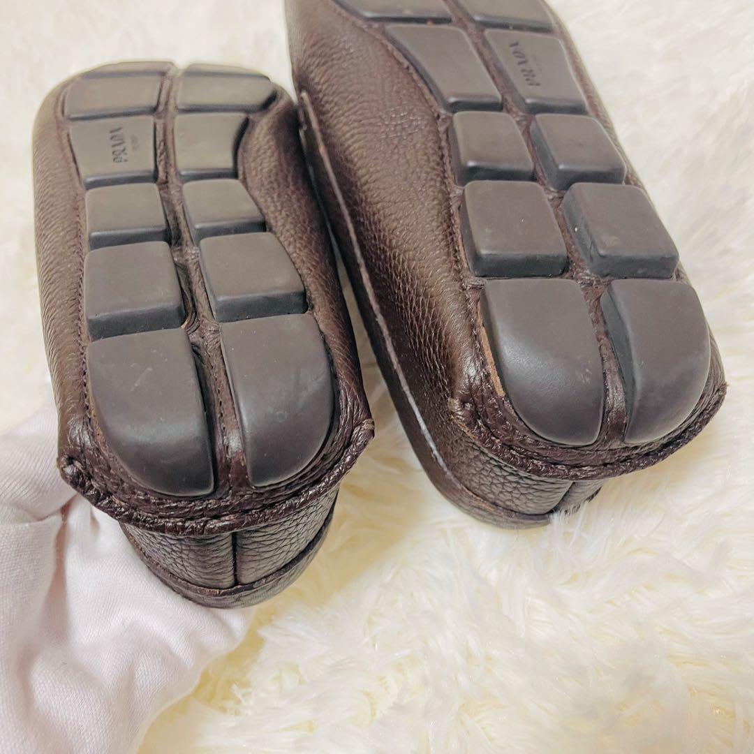 PRADA プラダ ローファー　ドライビングシューズ38 ブラウン　レザー