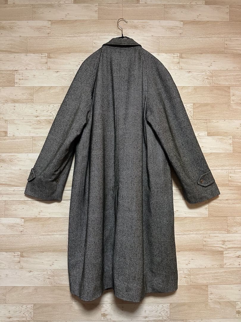 ✨BURBERRYカシミア ヘリンボーン ステンカラーコート ツイードウール