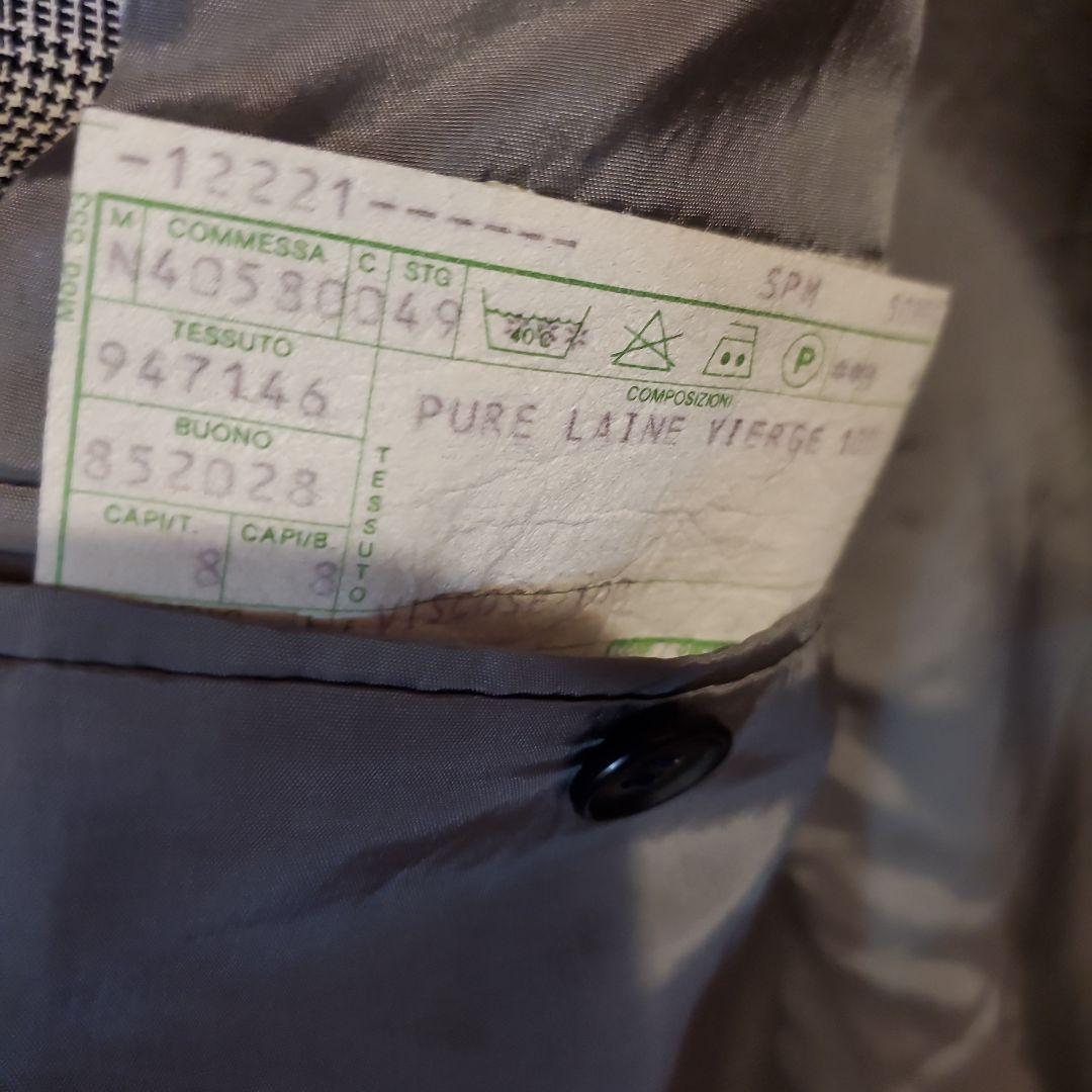 アルマーニ　ジャケット　スーツ　チェック　グレー系　ダブル