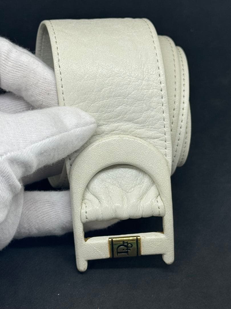 Diorディオール サッシュベルト レザー ホワイト フリーサイズ