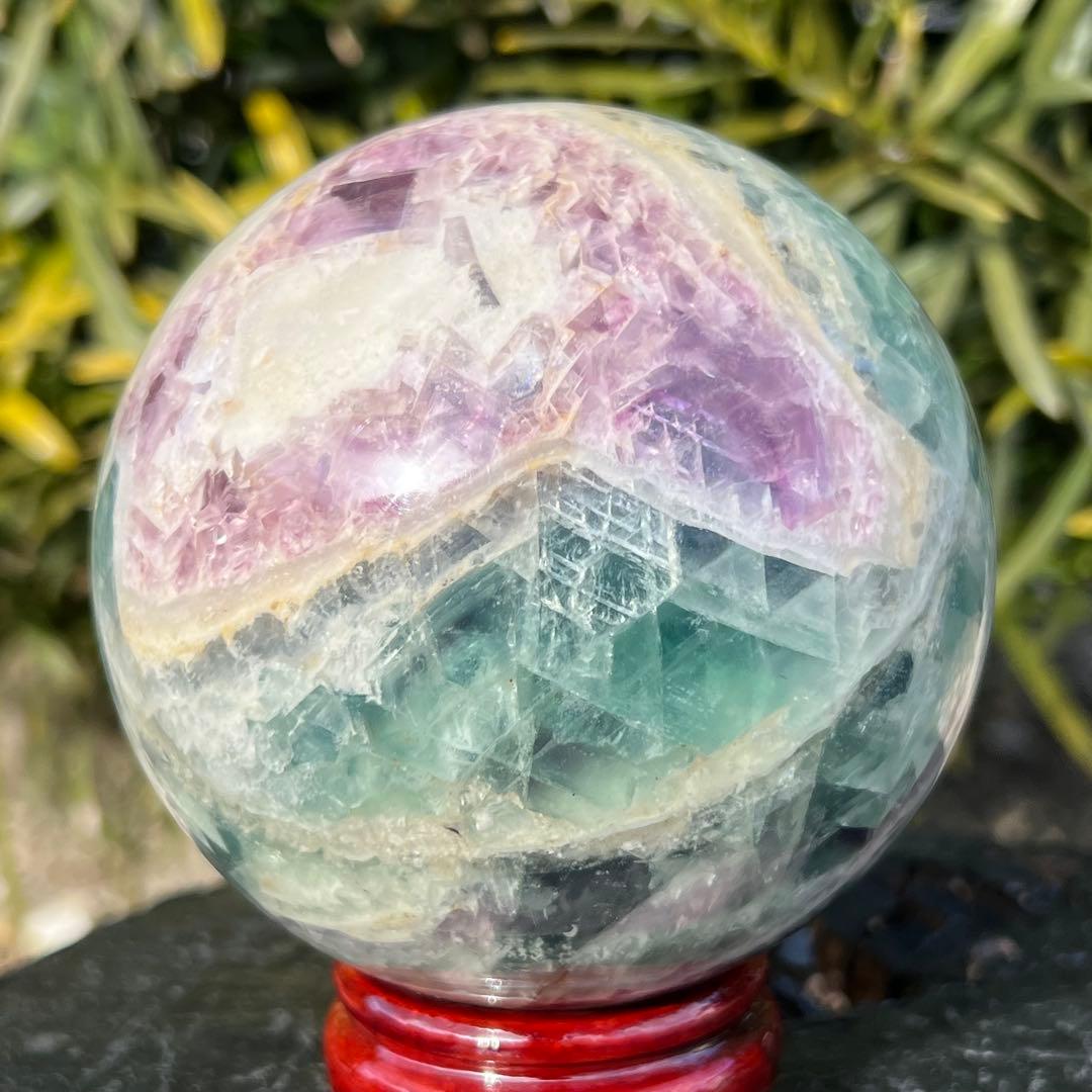 ✨魅惑の色彩✨神秘的な美麗スフィア✨マルチカラーフローライト 丸