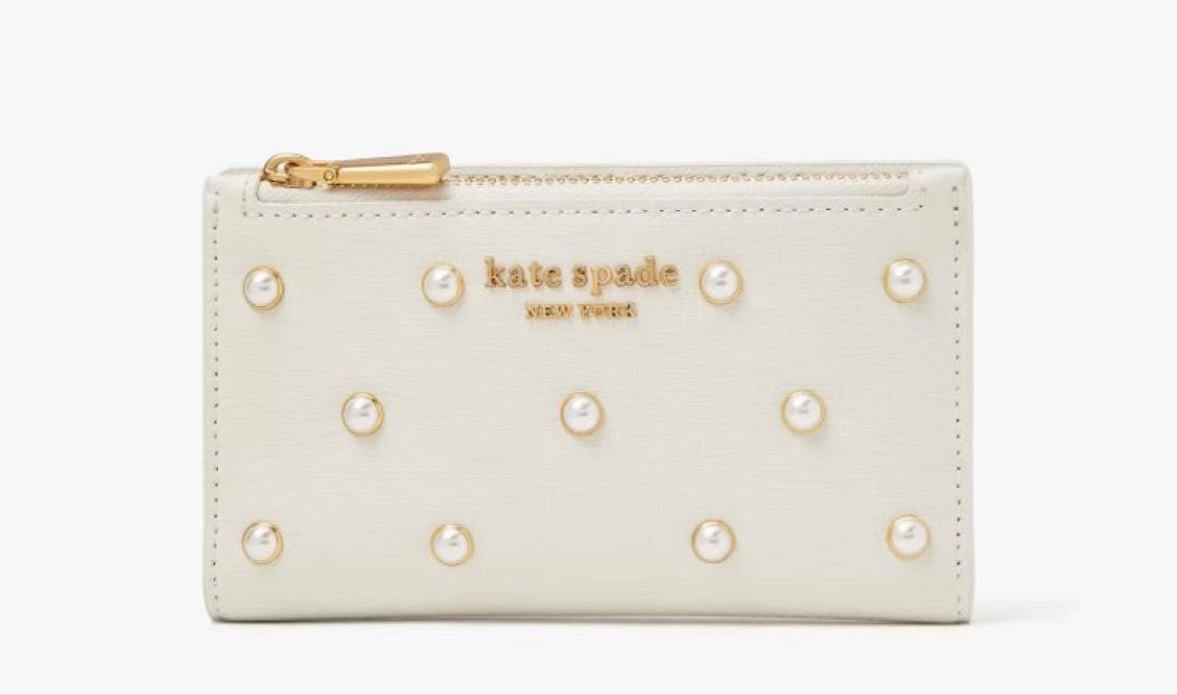 再値下げ☆ ケイトスペード☆新品未使用☆ パール スリム ウォレット カード入