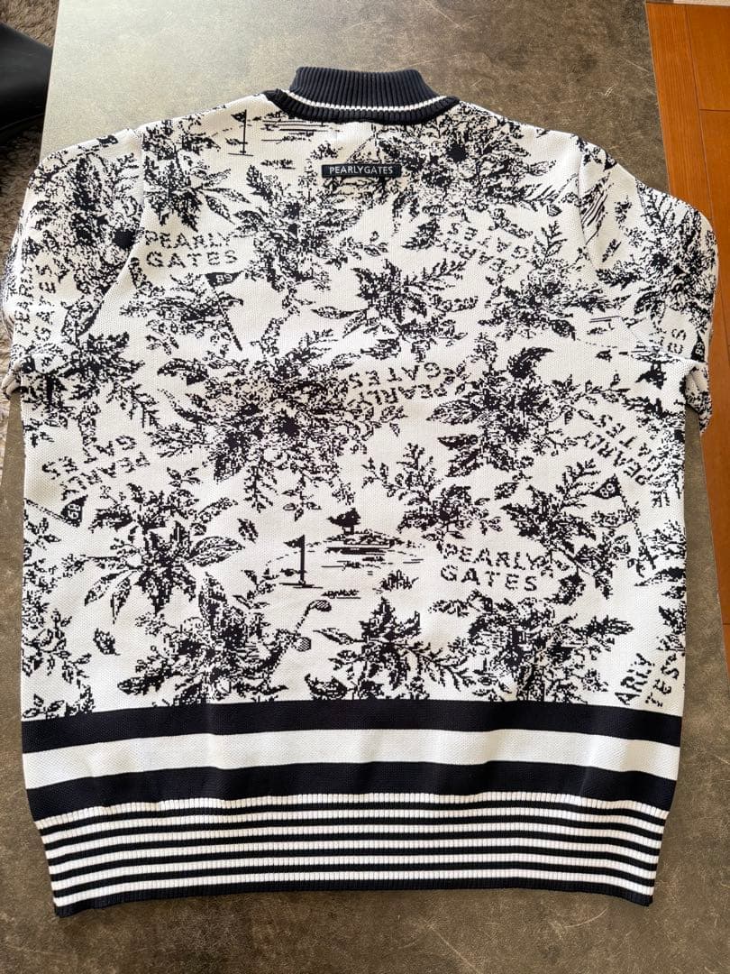 パーリーゲイツ ハイネックリーフ柄ニット 長袖 サイズ4 PEARLY GATES