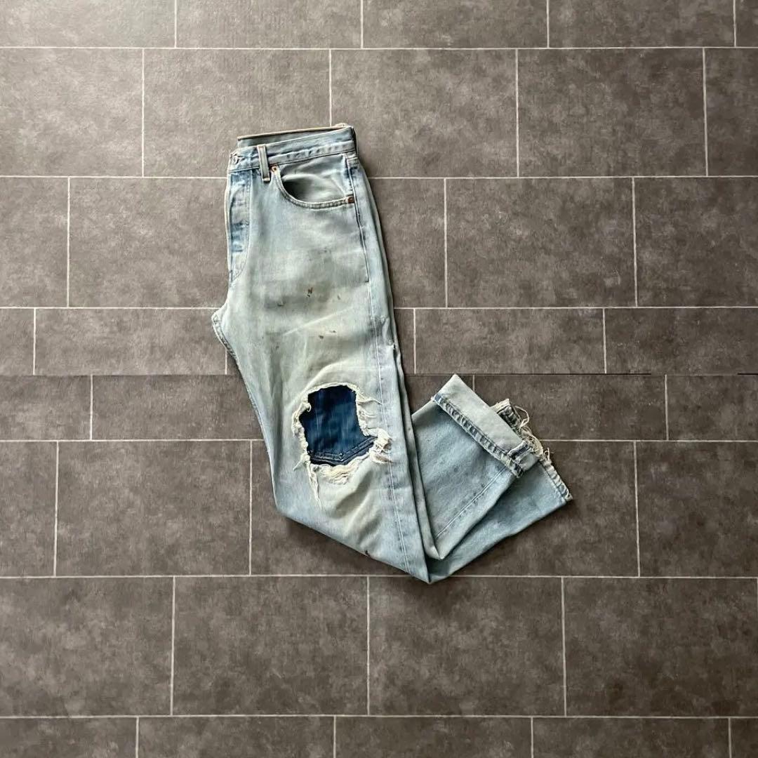 90's USA製 Levi's 501 ダメージ デニム ワッペン W32 - メルカリ