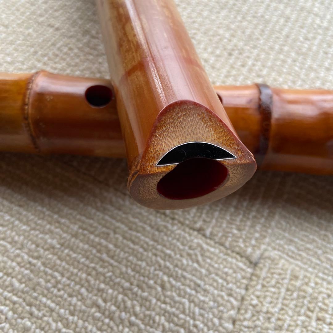 181尺八　一尺六寸管　銘眞山　ニ印