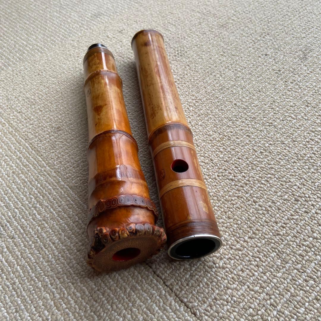 181尺八　一尺六寸管　銘眞山　ニ印