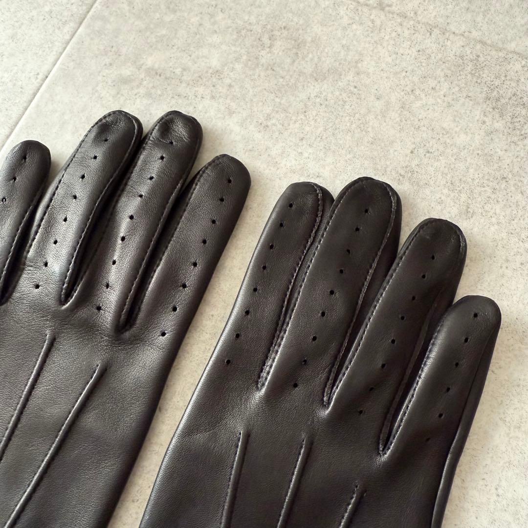 DENTS　手袋　グローブ　ヘアシープ　ラムレザー　M　イングランド製　黒