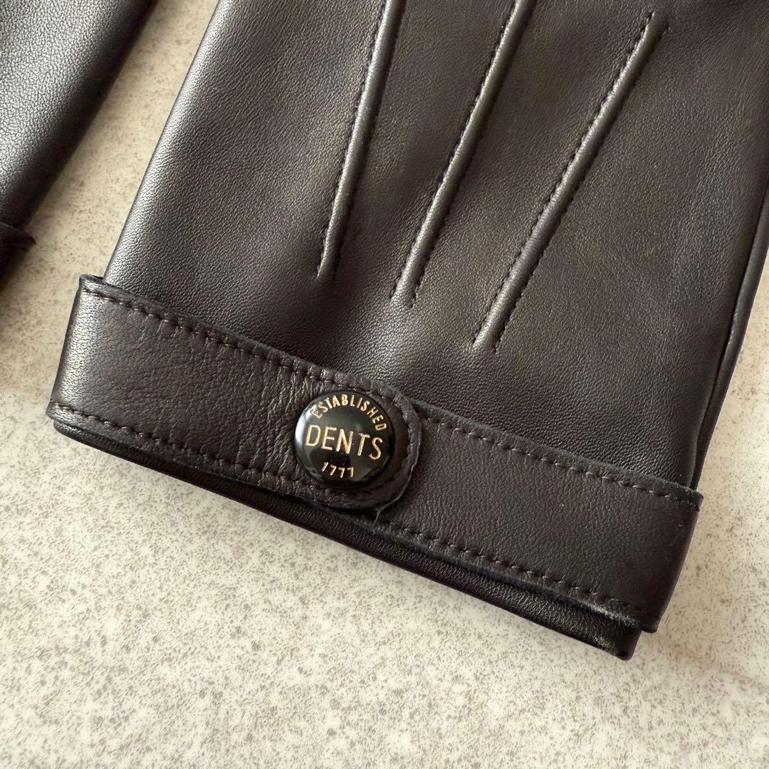 DENTS　手袋　グローブ　ヘアシープ　ラムレザー　M　イングランド製　黒