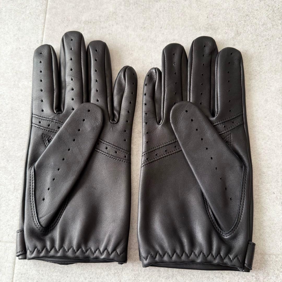DENTS　手袋　グローブ　ヘアシープ　ラムレザー　M　イングランド製　黒