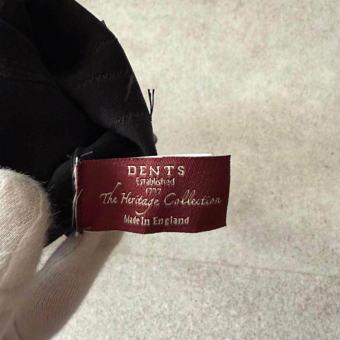 DENTS　手袋　グローブ　ヘアシープ　ラムレザー　M　イングランド製　黒