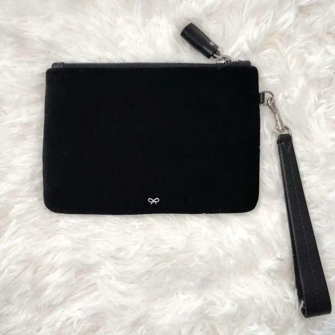 【アニヤハインドマーチ】グリッター アイズ ベルベット ポーチ　クラッチ バッグ