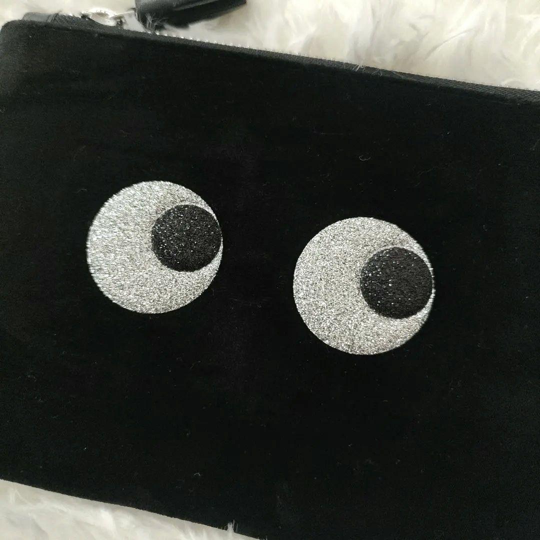 【アニヤハインドマーチ】グリッター アイズ ベルベット ポーチ　クラッチ バッグ