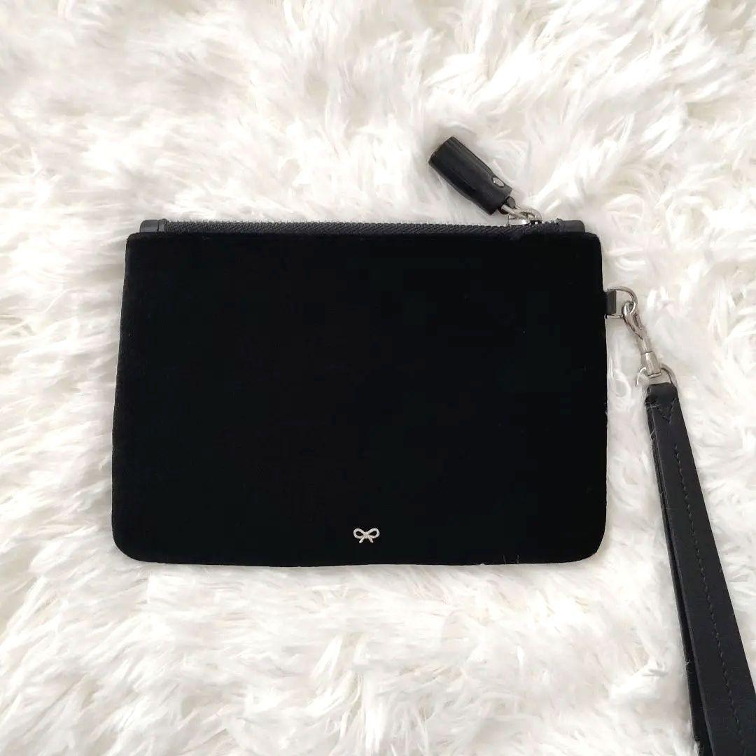 【アニヤハインドマーチ】グリッター アイズ ベルベット ポーチ　クラッチ バッグ