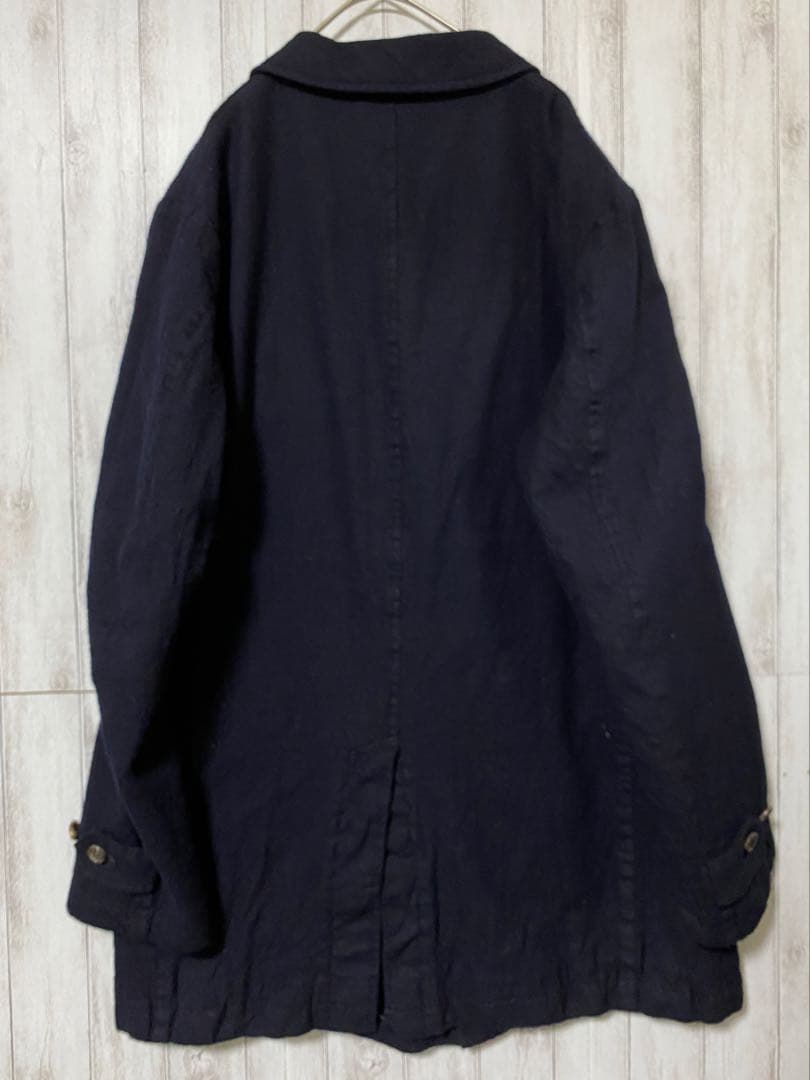 コムデギャルソンオム ウール 縮絨 バルマカーンコート 2017 ネイビー