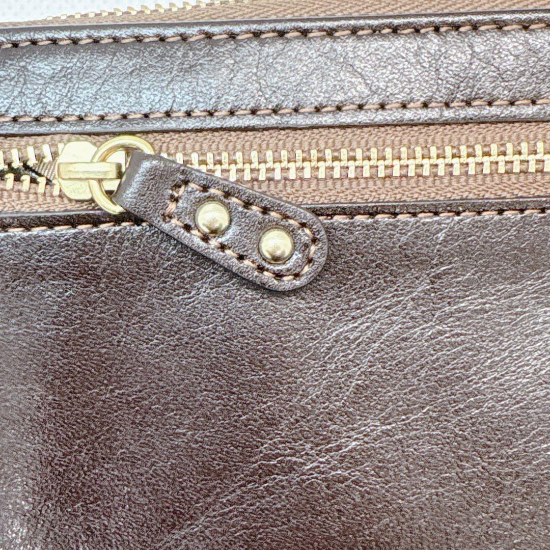 Dakota ダークブラウン レザー L字財布