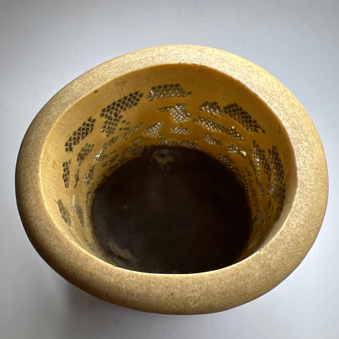 極上透かし雲龍筆筒　247g/高さ約14㎝　東Y7-1223☆2Fトヒルウ