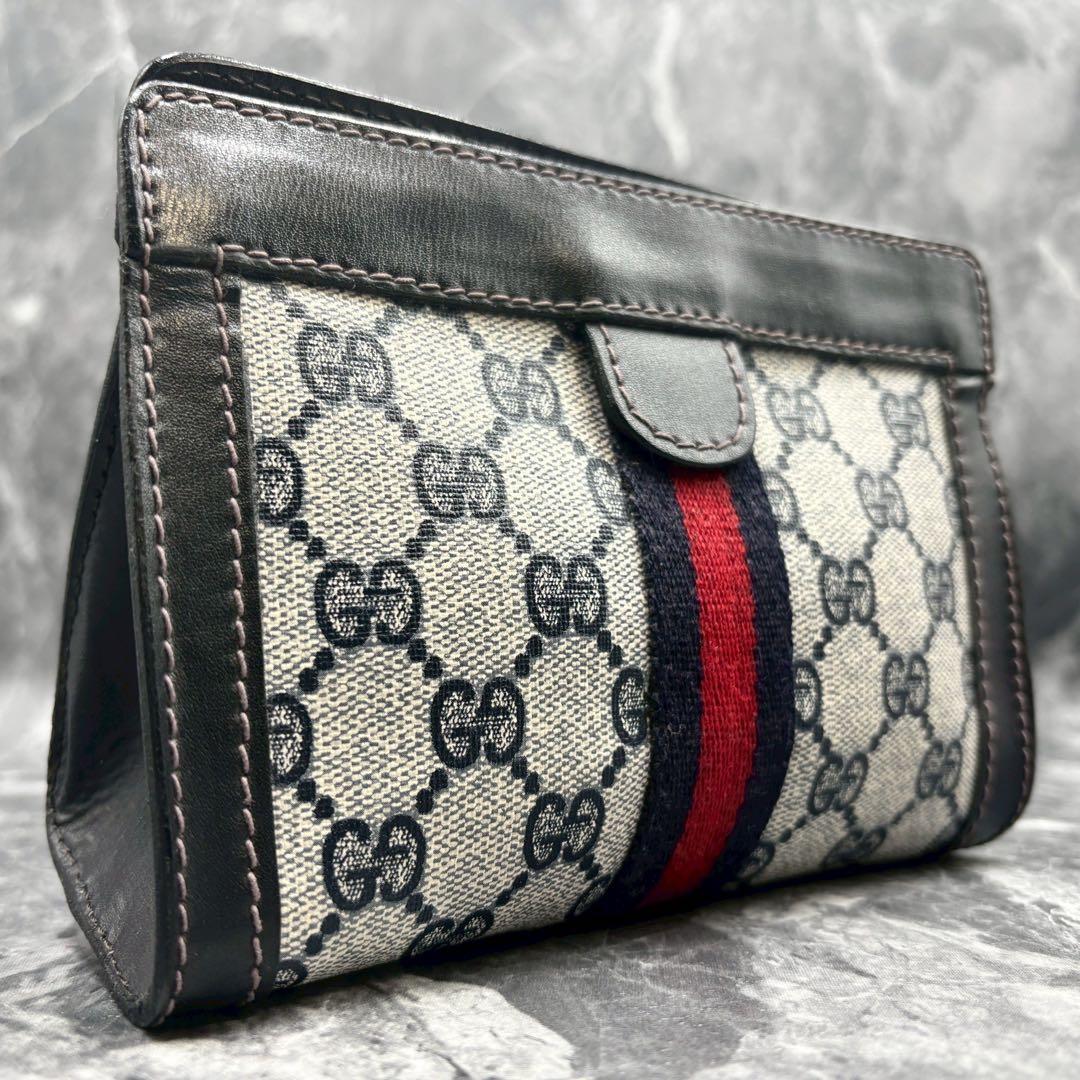 ✨美品✨GUCCI シェリーライン GG ネイビー クラッチバッグ セカンド