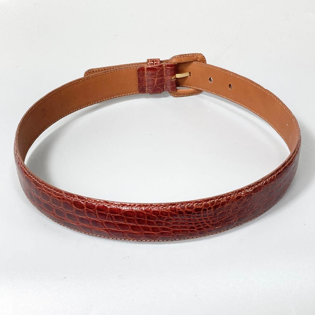 PRADA プラダ クロコダイル ベルト レザー ワニ革 70/28