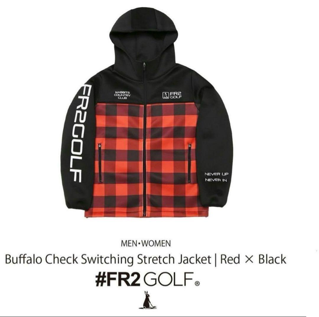 FR2 GOLF⚫︎エフアールツーゴルフ　フロントジップフーディジャケット黒赤S