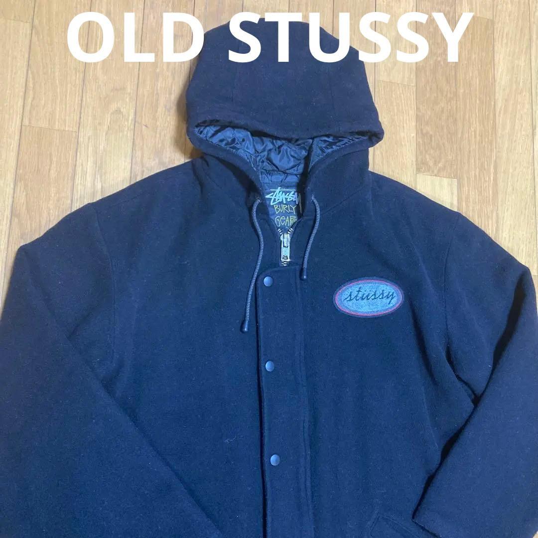 80s 90s old stussy ウール フーデッドコート vintage - メルカリ