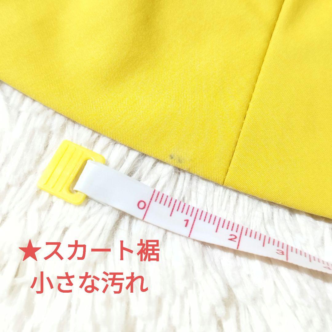 FOXEY ストレッチ 42 イエロー フレアー プリーツ ワンピース ドレス