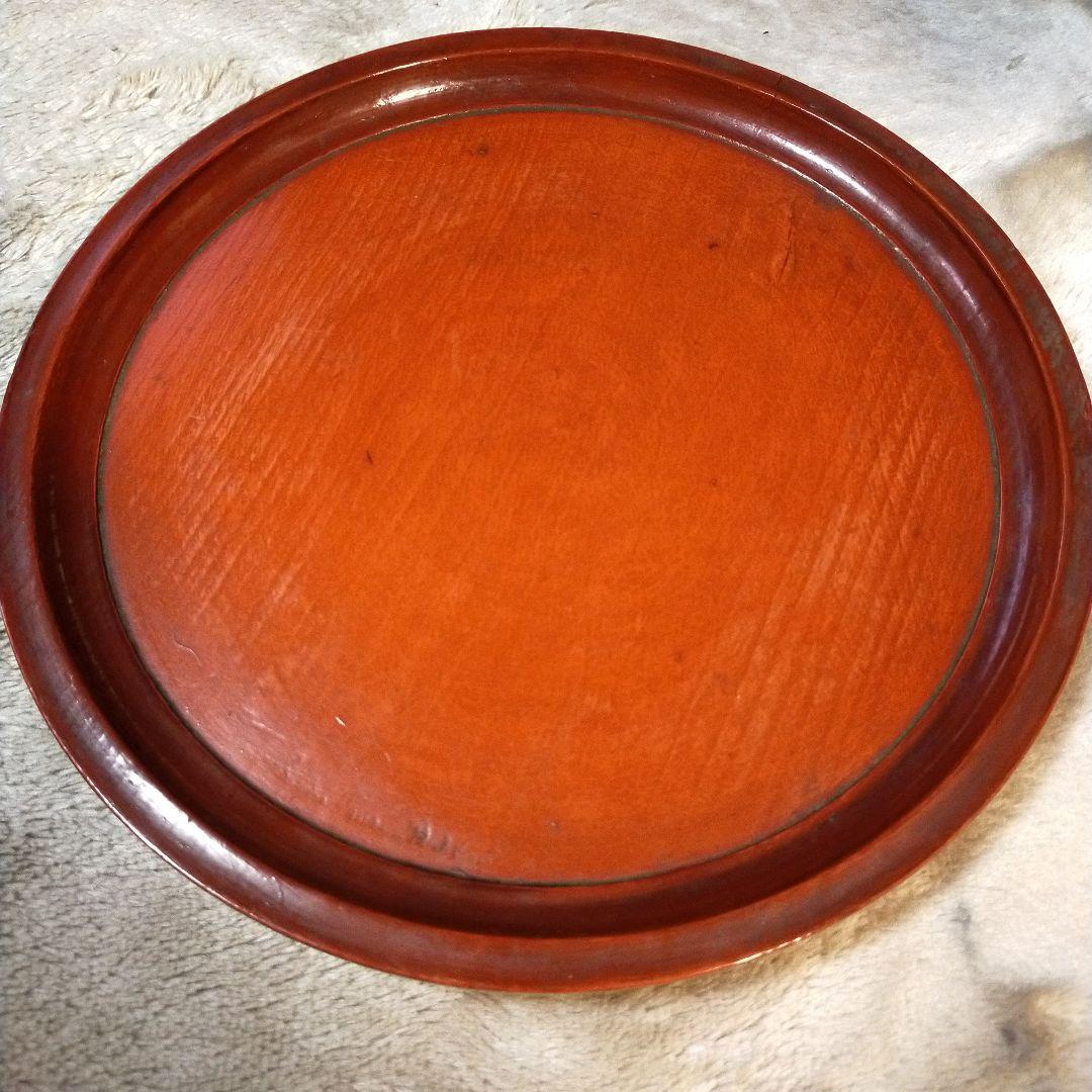 昭和レトロ　ヴィンテージ　木製　鎌倉彫　無垢材　お盆付きおひつ