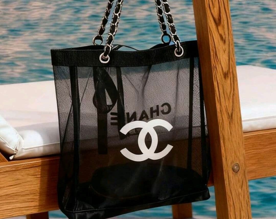 夏*つ様 CHANEL シャネル メッシュ トートバッグ＆ポーチ セット