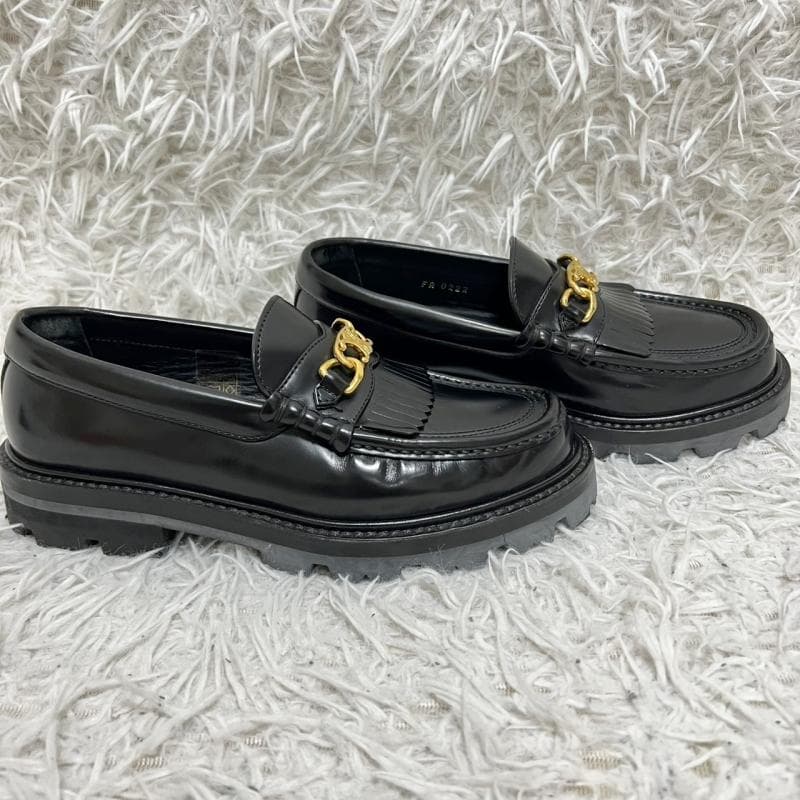CELINE ローファー トリオンフ マーガレット フリンジ ブラック