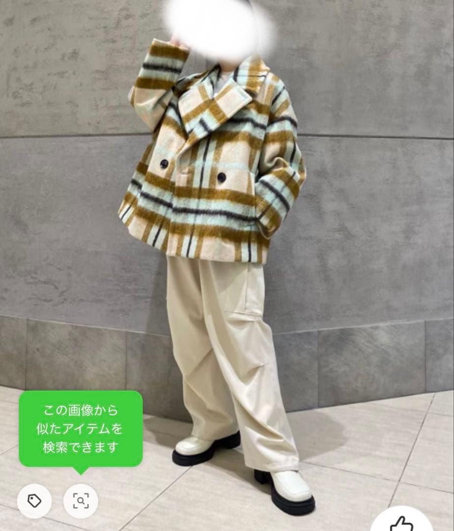 ユナイテッドアローズ　シャギーチェックショートコート