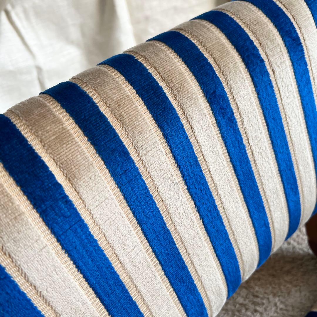 再度お値下げしました！ストライプデザイン折りたたみ座椅子2脚セット　昭和レトロ