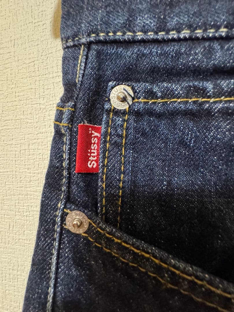 STUSSY バックペンキロゴ デニムパンツ サイズ34 希少 90s