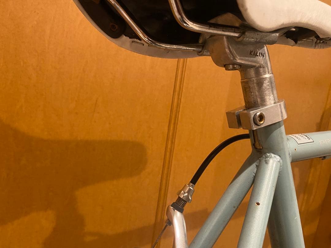 箱代込み、クロスバイク 水色 クロモリフレーム