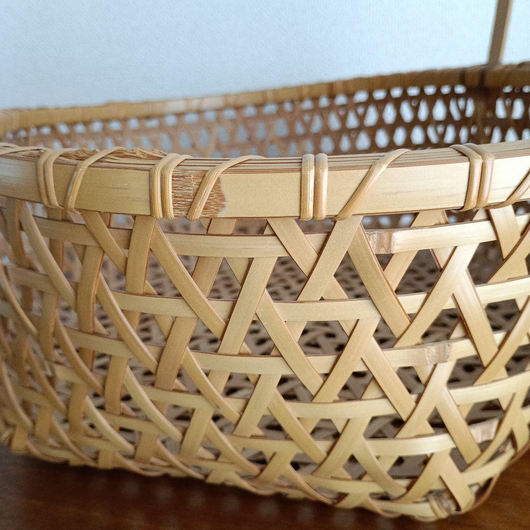 竹製籠 宮崎 作家物 竹細工 バスケット 大きめかご 天然素材 亀甲