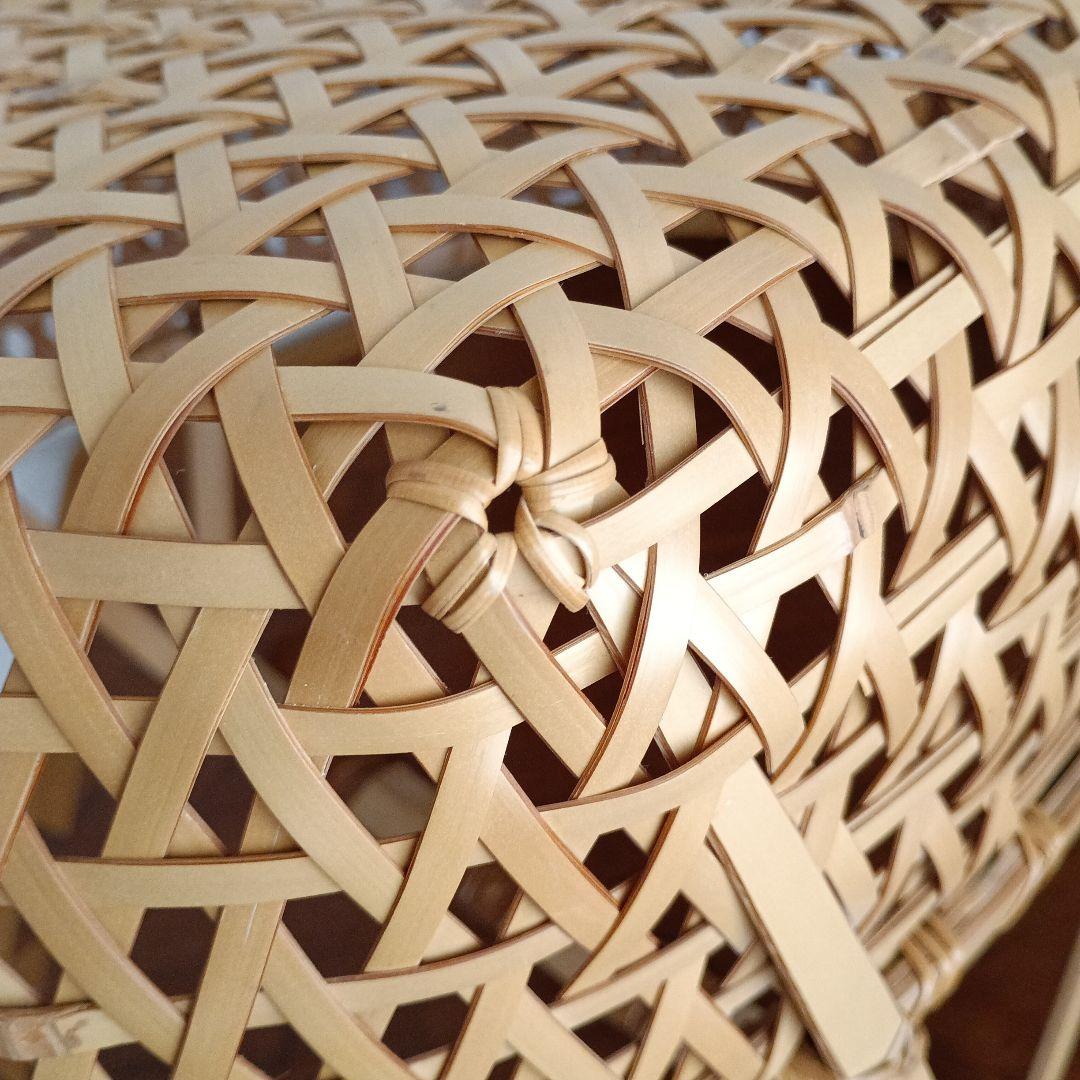 竹製籠 宮崎 作家物 竹細工 バスケット 大きめかご 天然素材 亀甲