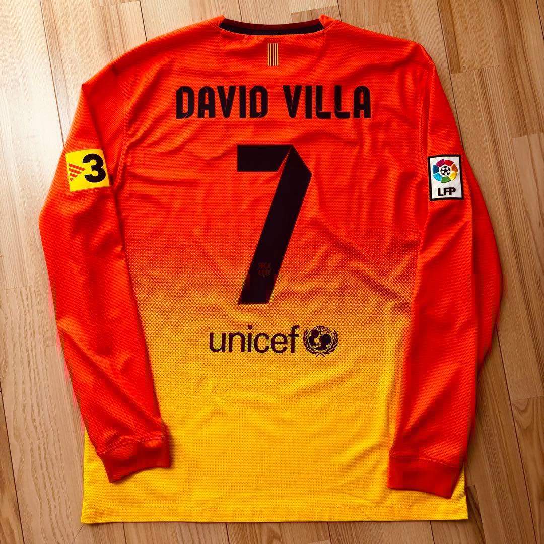 レア長袖！美品】バルセロナ 12/13 ビジャ Lサイズ