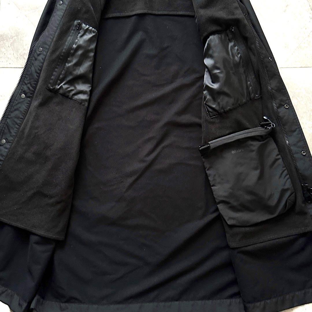 08sircus ナイロン フーデッド コート ブラック サイズXL モッズ