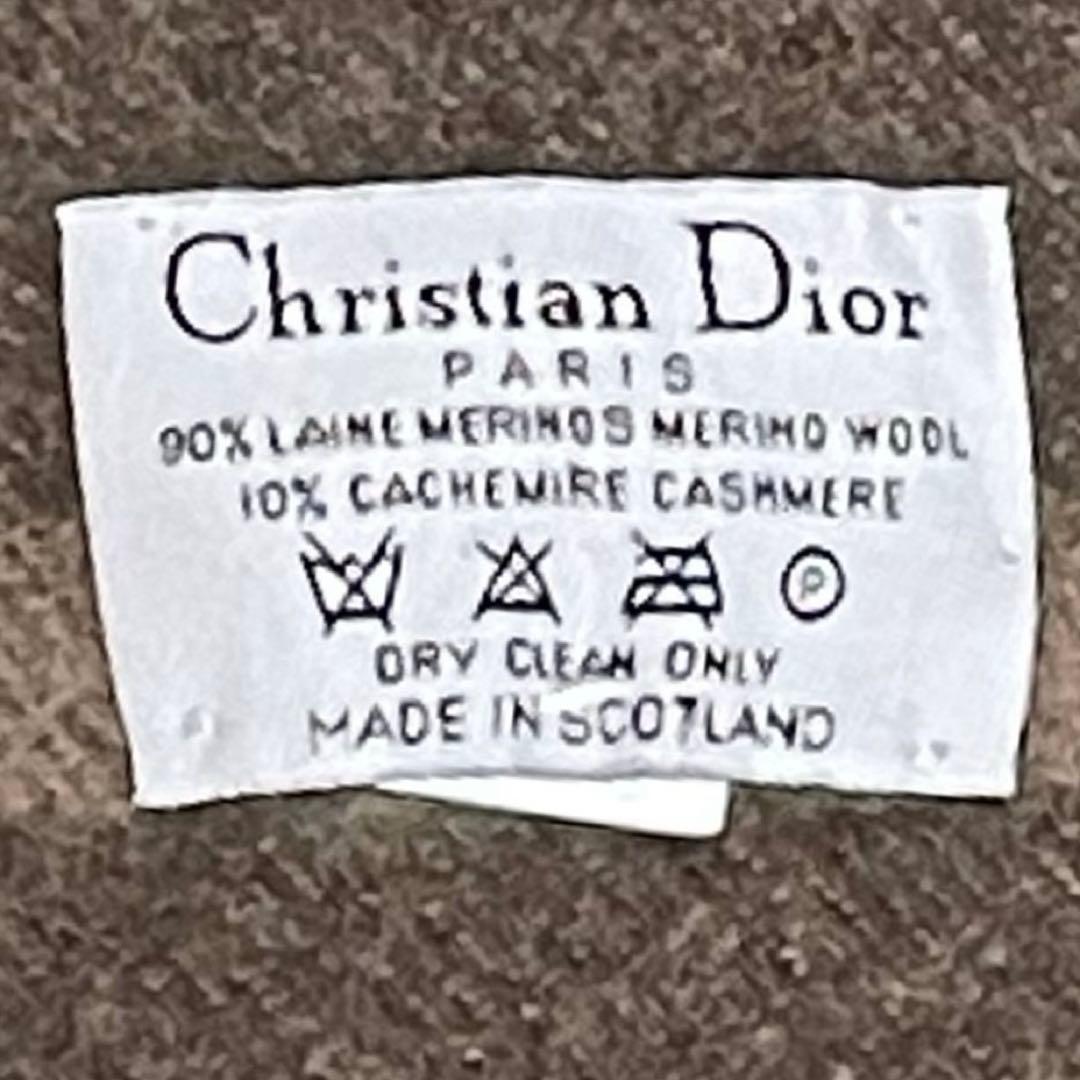クリスチャンディオール✨大判ストール ショール 膝掛け デカロゴ カシミヤ混