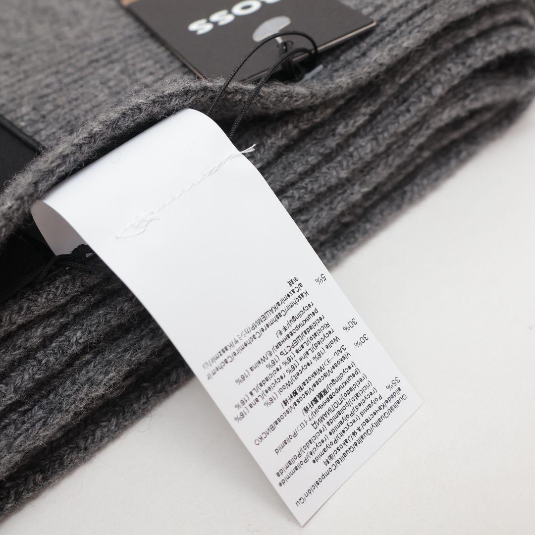 新品未使用 ヒューゴボス BOSS ニット帽 ビーニー マフラー グレー