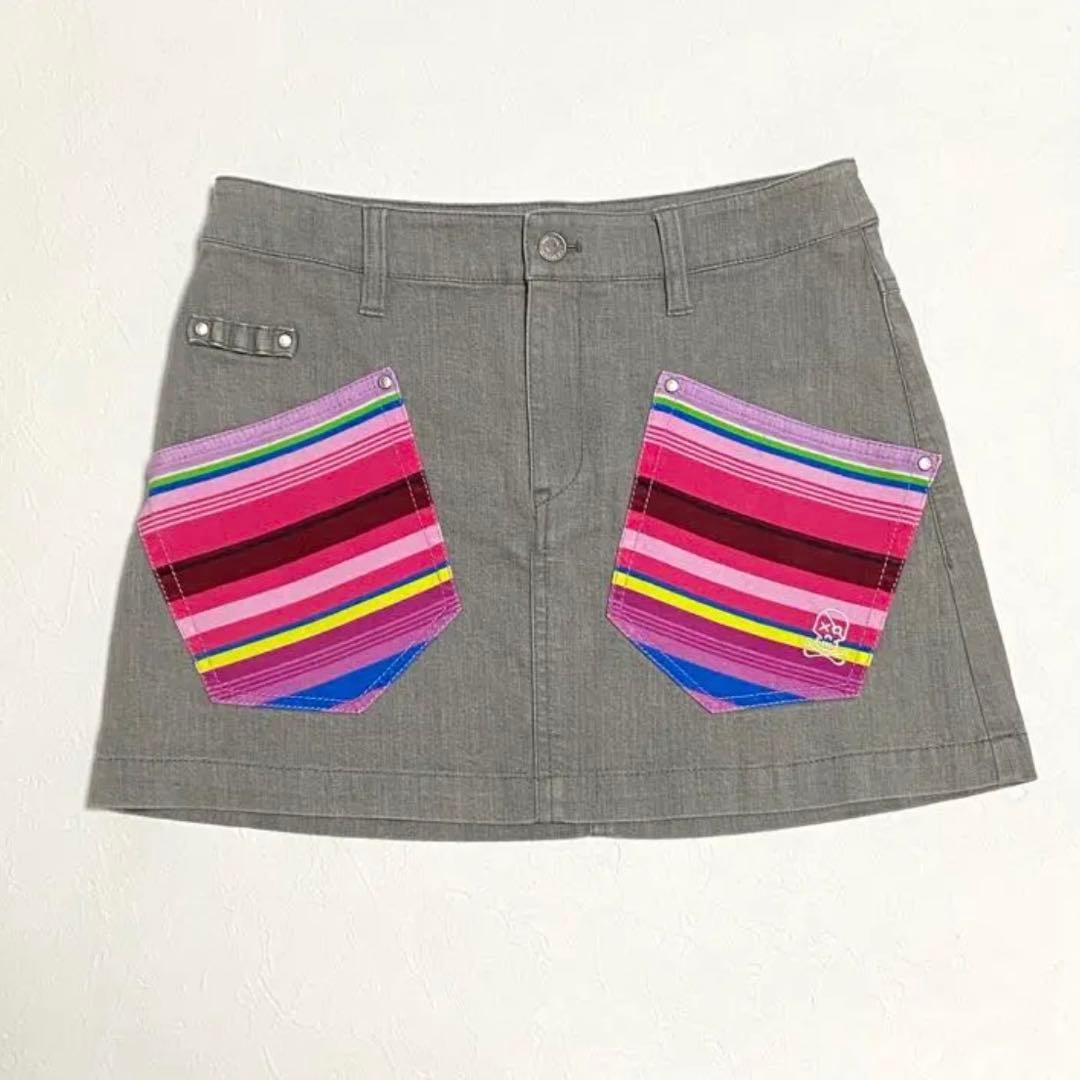 美品【パーリーゲイツ】レディースゴルフウェアストレッチスカート【0(S)サイズ】