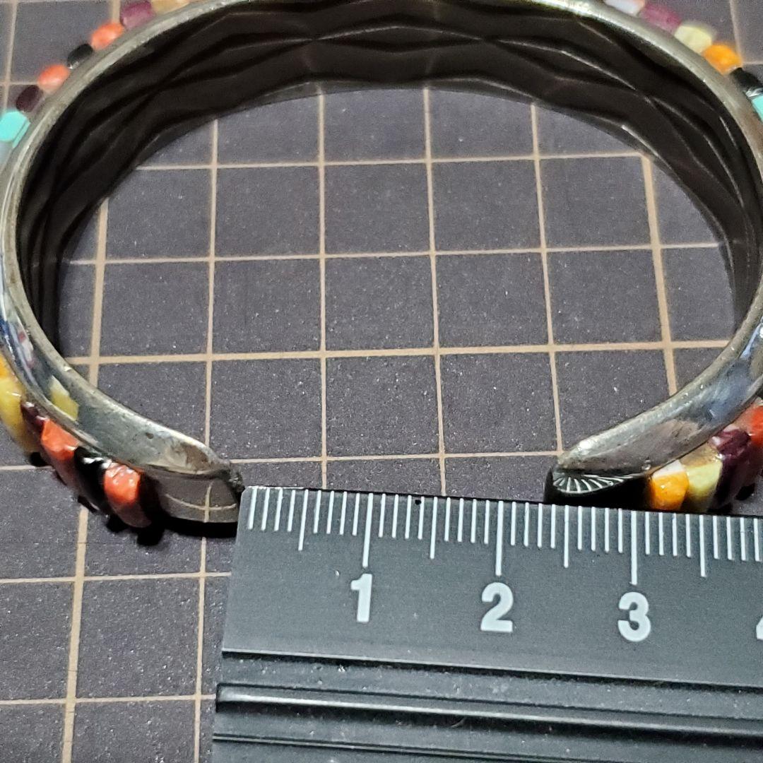 【レイアダカイ？】 ナバホ インレイ スタンプワーク バングル